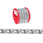 Campbell 0890827 Low Carbon Steel Sash Chain, Zinc Plated, #8 Trade, 0.04" Diameter, 75 lbs Load Capacity, 500' Reel
