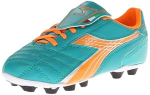 Diadora Soccer Forza MD JR Youth Soccer Shoe (Toddler/Little Kid/Big Kid),Aqua/Tangerine,8.5 M US Toddler