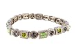 Bracelet - B220 - Swarovski (tm) Crystal Stones - Square and Round Style - Stretch ~ Olivine and Peridot (Greens) Mix