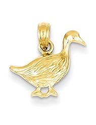 14k Yellow Gold Goose Pendant