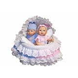 Bellini 12 Twin Baby Doll Set In Moses Carrier
