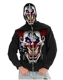 MENS HI YA ROY EVIL CLOWN SKULL HOODIE
