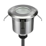 LED Bodeneinbauleuchte aus Aluminium mit 5 warm-weißen LEDs von parlat (230 Volt AC, IP65, Leuchte für Außen, Outdoor, Energiesparlampe, Strahler, Boden-Einbauleuchte, 230V)