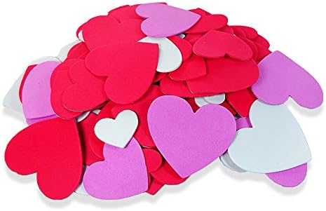 2 Set of 100 Hearts EVA Foam Stickers, Valentine's Day Heart Stickers, Arts and Crafts Decorative Stickers, Red Heart Adhesive Children's Fun Crafts - Teacher's Art Room Crafts, Acid Free. 200pcs.