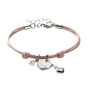 Fossil Damen-Lederarmband mit Perlmutt und Swarovski-Perle 16-19.5 cm JF85717040