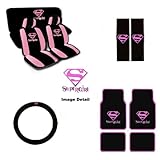 IMAGE OF Supergirl Shield DC Comics Auto Accessories Interior Combo Kit Gift Set - 15PC