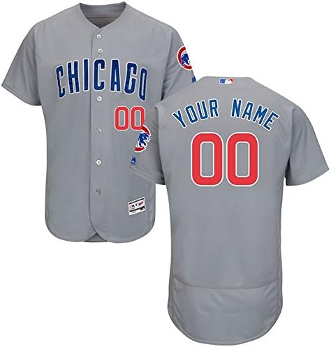 Mens Chicago Cubs Custom Jersey Home Gray Fowler Dexter Size 56