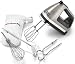 kitchenaid 9-Speed Hand Mixer Beautiful silver almost metal color KHM920ACS + Dough hooks/Whisk/Rod/Bag Silver Package great for Stainless Steel Kitchen Appliences.