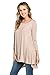 Frumos Womens Tunic 3/4 Sleeve Long Tunic Top Mocha 2X-Large