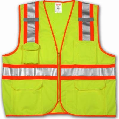 JOB SIGHT V73852.4X-5X Polyester Mesh-Solid Vest, Size 4X-5X, Fluorescent Yellow/Green