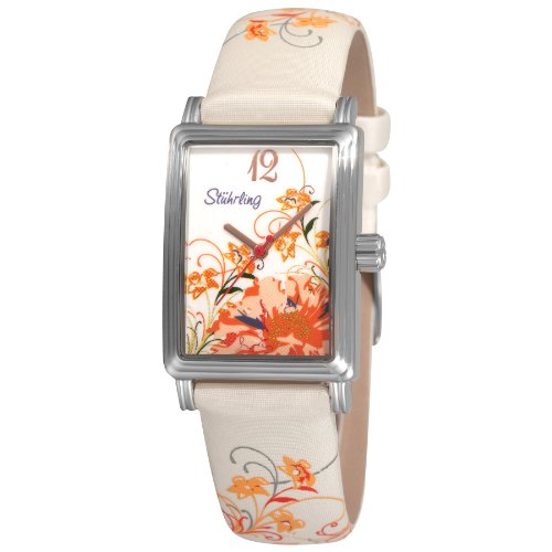 Stuhrling Original Women's 306.1215P3 Botanica Swiss-Quartz White Dial Watch