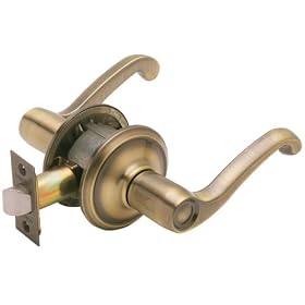 Click here to buy Schlage Flair Passage Lever, Antique Brass #F10VFLA609 by Schlage.