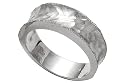14K White Gold Hand-Crafted Matte and Hammered-Finish Band.