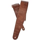 Planet Waves Blasted Leather Guitar Strap, Brown
