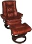 New Creations 21241 Soho Swivel/Recline Chair And Ottoman In Bordeaux