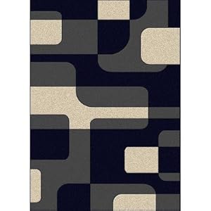 Bella Mod Block Navy/pearl Rug Rug Size: 7'9