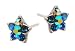 Michal Negrin Star Stud Earrings with Blue Swarovski Crystals - Handmade in Israel
