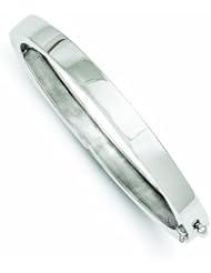 Genuine 14K White Gold White Gold 6.3mm Polished Casted Hinged Bangle Bracelet 25 Grams Of Gold 100% Satisfaction Guaranteed.