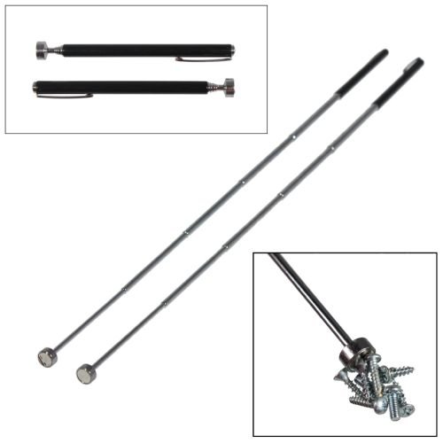 2 Magnetic Pick-Up Tools 5lb Telescopic 24 Clip