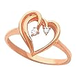 14K Rose Gold Diamond Heart Ring - 0.04 Ct.