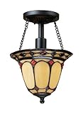 IMAGE OF Landmark 70089-1 Diamond Ring 1-Light Semi-Flush Mount, 11-Inch, Burnished Copper