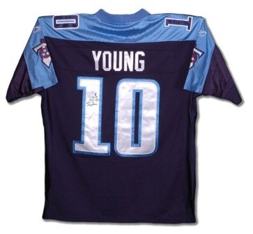 Vince Young Autographed/Hand Signed Reebok Tennessee Titans OnField Authentic Jersey