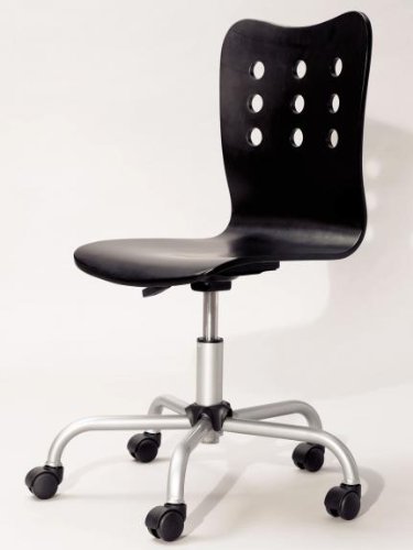 Kids Swivel Desk Chair with Black Seat and Silver Base