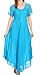 Sakkas Shasta Lace Embroidered Cap Sleeves Long Caftan Dress/Cover Up
