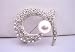 Round Snake Head Cubic Zircon Brooch w/ Pearls Brooch (BRAND NEW)