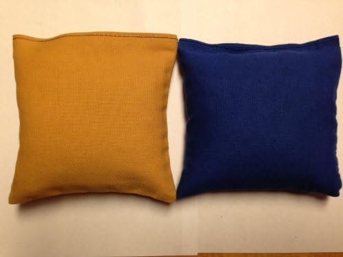 Regulation Cornhole Bags 17 COLORS Handmade Top Quality (Set Of 8) (Royal Blue/ Gold)