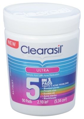 Clearasil Ultra 5 In 1 Pads 90 Count Jar