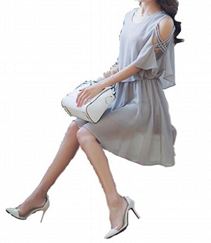 (ファンシーダイアリー)Fancy Diary レディース ワンピース 肩みせ クロス シフォン