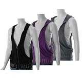 Belinda Juniors Studded Trim Hooded Zipper Vest