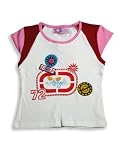 Giga Girls - Girls Short Sleeved Tee, White, Red, Pink