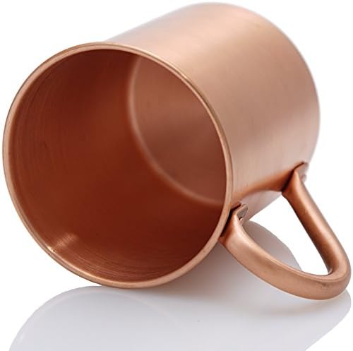 GMG 100% Pure Copper Moscow Mule Mug 15 Oz. Classic Solid Copper Cup with History Recipe and Cleaning Instructions. Best Metal Drinkware for your Authentic Ginger Beer and Vodka Moscow Mule Cocktail