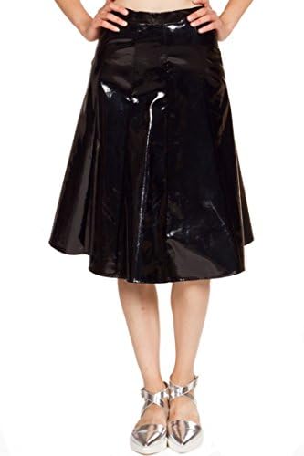 Rehab Too Sweet For The Candy Shop PVC Mid Length Skirt (Medium, Black)
