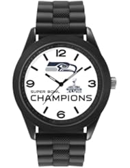 Game Time Unisex NFL-PIN-SEA Super Bowl XLV111 (48) Champion- Seattle Seahawks Analog Display Japanese Quartz Black Watch