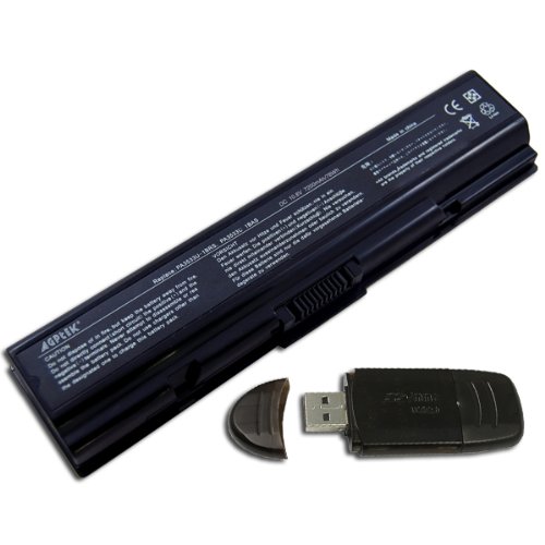 7200mAh 9cell Replacement Toshiba Satellite A200 A205 A210 A215 A300 A305 A355D L200 L305 M200 Pro A200 L300D Series Laptop Battery PABAS174 PA3534U-1BAS PA3534U-1BRS PA3535U-1BAS PA3535U-1BRS PABAS098 PABAS099 series laptop w/ A USB2.0 SD Card as a free gift -- Equivalent Battery