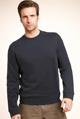 Pure Cotton Crew Neck Plain Sweatshirt