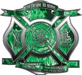 Desire to Serve Firefighter Decal Inferno Green 6" Reflective
