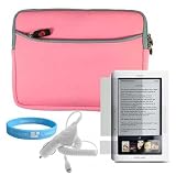 Nook Carrying Cover in Blush Pink + Clear Screen Protector + Car Charger + Wisdom * Courage Wristband