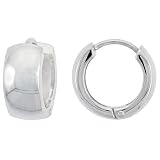 Sterling Silver Flawlessly Finished Huggie Earrings for men and women, Round Shape, 1 2 tall