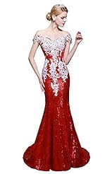 Off the Shoulder Mermaid Polyester Lace Bateau Neck Cocktail Evening Dress/Bridesmaid Dress/Wedding Party Dress  with a Brush/Sweep Train 