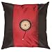 Decorative Handmade Silky Crimson Red & Black Cushion Cover / Pillow Sham - Golden Sunflower Design