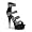 Women's 6 Inches Heel, 1 3/4 Inches Platform Rhinestone Strappy Sandal (Black;5)