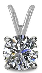 0.25tcw 14 Karat White Gold Round Brilliant Cut Diamond Pendant with 18 Inch chain