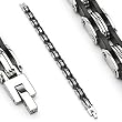 316L Stainless Steel & Rubber Bracelet - Length 8.11" (206mm) - Width 9mm