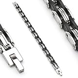 316L Stainless Steel & Rubber Bracelet - Length 8.11