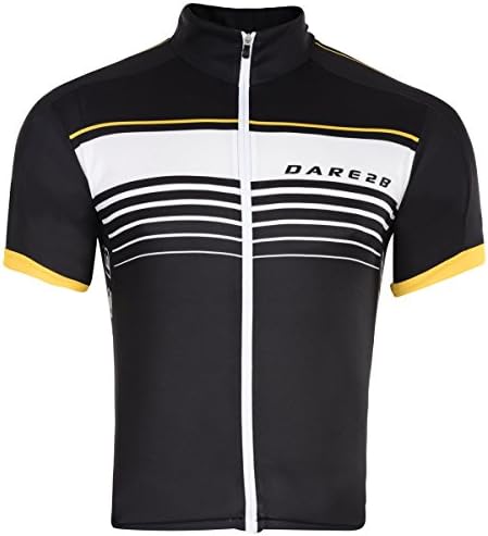 Dare 2b Men's Full Zip Short Sleeve Mettle Cycle Jersey - US M - Black