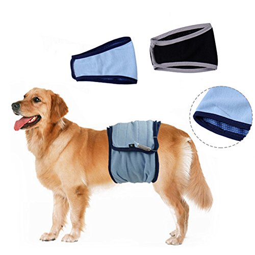 2pack of Washable Dog Diapers - Durable Premium Doggie Wraps - Comfy And Stylish Dog Diapers For Male Dog